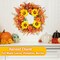 24 Inch Fall Wreath with Artificial Sunflowers Pumpkins Berries Maple Leaves, Autumn Door Wreath for Thanksgiving Harvest Decorations Indoor Outdoor